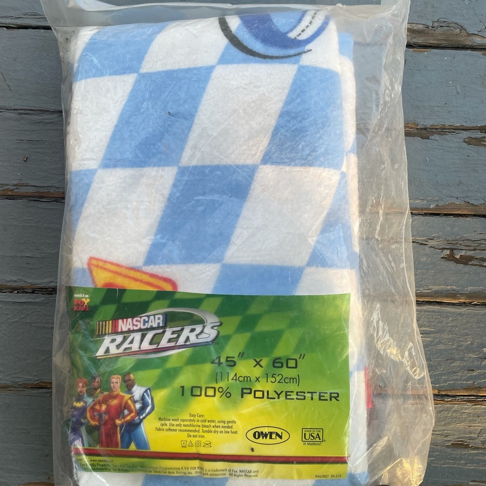 Vintage Y2K Fox Kids NASCAR Racers Blanket- New in Package!!